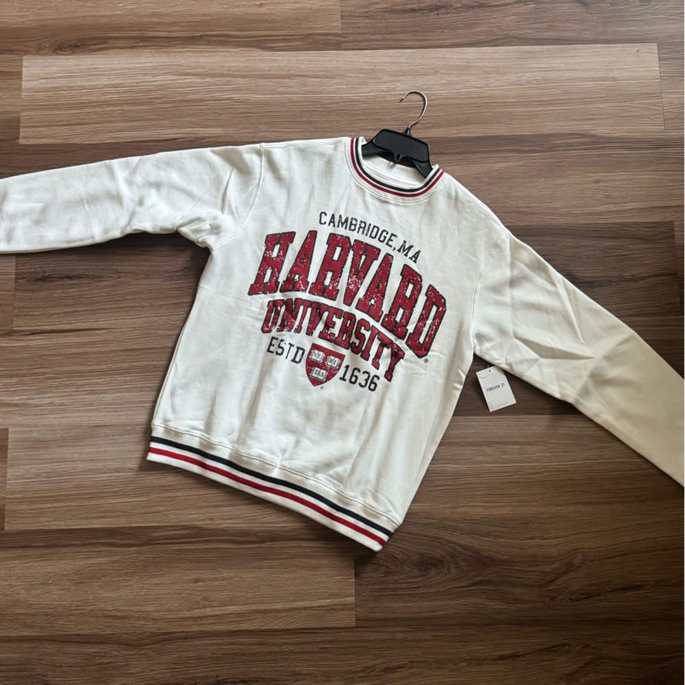 Harvard University White Crewneck
